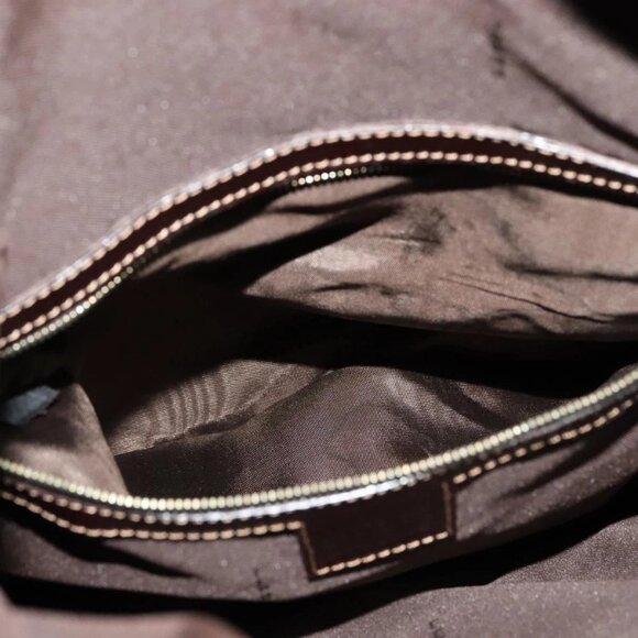 FENDI Zucca Canvas Hand Bag Brown Black gold Auth 124687 - Picture 12 of 16